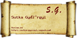 Sutka Györgyi névjegykártya