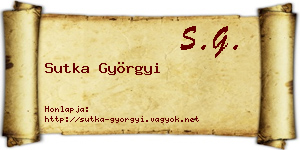 Sutka Györgyi névjegykártya